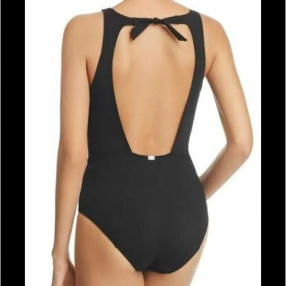 NWT Amoressa High Neck Key Hole Front Detail One-Piece Swimsuit